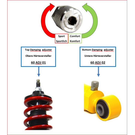 60 ADJ 01 / V-MAXX  X-SPORT Bovenste Hardheid Verstelknop (set = 2 St.)