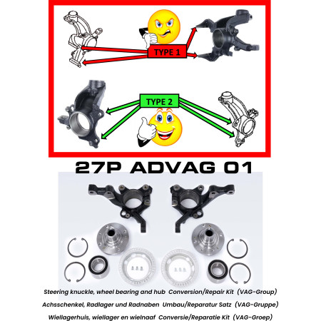 27P ADVAG 01 /  Wiellagerhuis, wiellager en wielnaaf  Conversie/Reparatie Kit  (VAG-Groep)