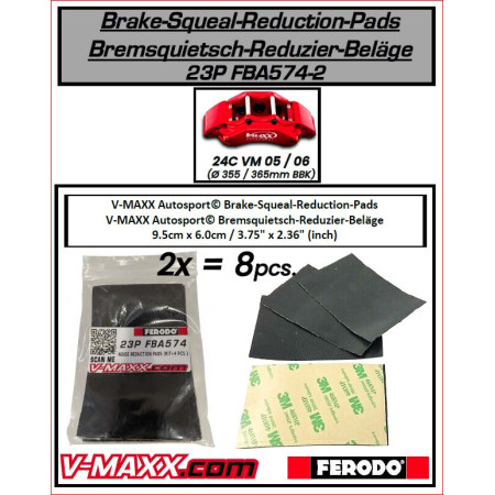 23P FBA574-2 / V-MAXX Remgeluid-Onderdrukkings-Pads  (2 KITS = 8St.)